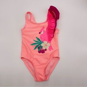Cat & Jack One Piece Cute Baby Swimsuit Tropical Parrot size 12M